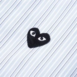 Comme Des Garçons Play BLACK HEART STRIPED SHIRT -NIke Shop 0421217aa286ba13c4aa58a66dc60691
