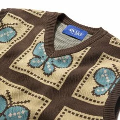 Awake NY BUTTERFLY SWEATER VEST -NIke Shop AwakeNYBUTTERFLYSWEATERVESTBROWNAWK SP22 SW004 3