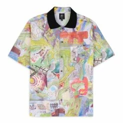 Brain Dead LEOMIS WORLD SHORT SLEEVE BUTTON UP SHIRT