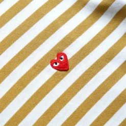 Comme Des Garçons Play BI-COLOUR STRIPED MEN'S T-SHIRT -NIke Shop COMMEDESGARCONSBI COLOURSTRIPEDMENST SHIRTOLIVEBLUESP1T318 3