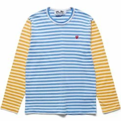 Comme Des Garçons Play BI-COLOUR STRIPED MEN'S T-SHIRT
