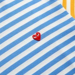 Comme Des Garçons Play BI-COLOUR STRIPED MEN'S T-SHIRT -NIke Shop COMMEDESGARCONSPLAYBI COLOURSTRIPEDMENST SHIRTBLUEYELLOWSP1T318 3