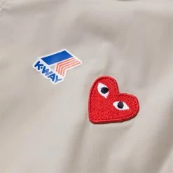 Comme Des Garçons Play K-WAY HOODIE HALF ZIP -NIke Shop COMMEDESGARCONSPLAYK WAYHOODIEHALFZIPBEIGESP1J502 4