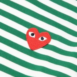 Comme Des Garçons Play PLAY STRIPED T-SHIRT -NIke Shop CommedesGarconsPLAYPLAYSTRIPEDT SHIRTGREENWHITEMP1T164 3
