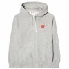 Comme Des Garçons Play PLAY ZIP INVADER HEART HOODED SWEATSHIRT -NIke Shop CommedesGarconsPLAYPLAYZIPHOODEDSWEATSHIRTGREYMP1T168 1