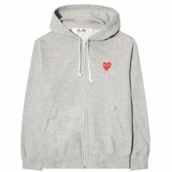 Comme Des Garçons Play PLAY ZIP INVADER HEART HOODED SWEATSHIRT