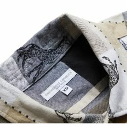 Engineered Garments CAMP SHIRT -NIke Shop ENGINEEREDGARMENTSCAMPSHIRTBEIGEBLACKCOTTONGIRAFFEJACQUARDSKM026 4