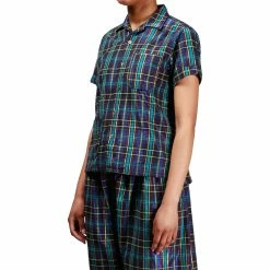 Engineered Garments WOMEN'S CAMP SHIRT -NIke Shop ENGINEERED GARMENTS CAMP SHIRT MULTI GLITTER PLAID 19SWA003 ND001 04