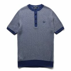 Fred Perry TWO COLOUR TEXTURE KNIT HENLEY