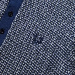 Fred Perry TWO COLOUR TEXTURE KNIT HENLEY -NIke Shop FREDPERRYTWOCOLOURTEXTUREKNITHENLEYFRENCHNAVYSK4800 3