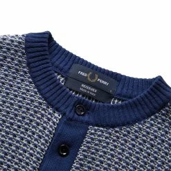 Fred Perry TWO COLOUR TEXTURE KNIT HENLEY -NIke Shop FREDPERRYTWOCOLOURTEXTUREKNITHENLEYFRENCHNAVYSK4800 4