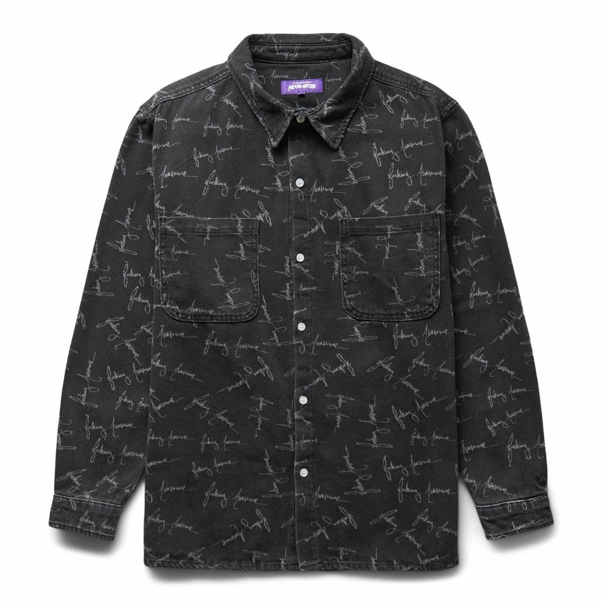 Fucking Awesome CURSIVE WASHED DENIM OVERSHIRT 3 Fucking Awesome CURSIVE WASHED DENIM OVERSHIRT