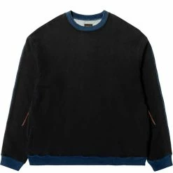 KAPITAL FLEECE KNIT X DENIM QUILTING NAVY 2TONES BIG SWEAT