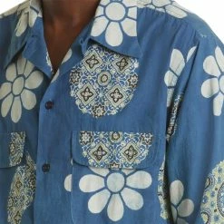 Story Mfg. SNACK SHIRT -NIke Shop StoryMFGSNACKSHIRTINDIGOFLOWERPORTALPRINTSSMFG SNACK IFP 4