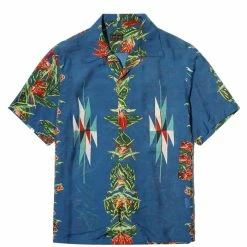 KAPITAL SILK/RAYON HIBISCUS-ORTEGA ALOHA SHIRT