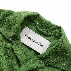 Andersson Bell BALI SHEER OPEN COLLAR SHIRT -NIke Shop anderssonbellBALISHEEROPENCOLLARSHIRTGREENSATB843M 4