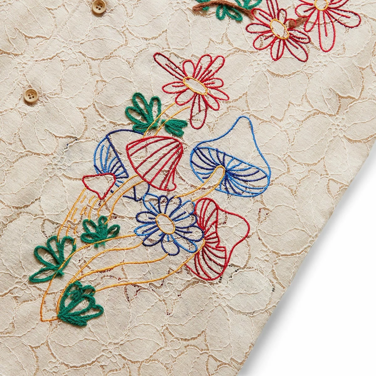 Andersson Bell FLOWER MUSHROOM EMBROIDERY OPEN COLLAR SHIRT 5 Andersson Bell FLOWER MUSHROOM EMBROIDERY OPEN COLLAR SHIRT - Image 3