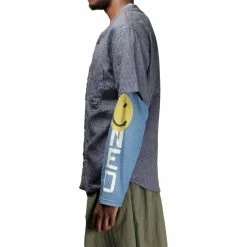 KAPITAL IDG LINEN BAMBOO STRIPE BASEBALL SHIRT -NIke Shop b3037540baee82834899bbdbe6e7b5df