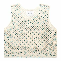 Bode BEADED CROCHET BOXY TANK