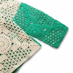 Bode DUOTONE CROCHET OVERSHIRT 9 Bode DUOTONE CROCHET OVERSHIRT -NIke Shop bodeDUOTONECROCHETOVERSHIRTGREENCREAMLXLMRKT000009 3