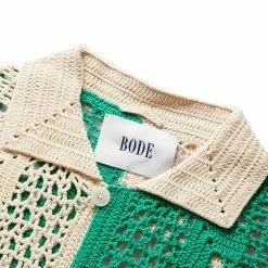 Bode DUOTONE CROCHET OVERSHIRT 11 Bode DUOTONE CROCHET OVERSHIRT -NIke Shop bodeDUOTONECROCHETOVERSHIRTGREENCREAMLXLMRKT000009 5