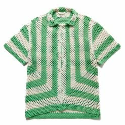 Bode LIME CROCHET SHIRT
