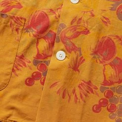 Bode OVERDYED TABLECLOTH S/S SHIRT -NIke Shop bodeOVERDYEDTABLECLOTHSSSHIRTTOBACCOMLMRSH000154 3