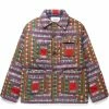 Bode PLAID LOG CABIN QUILT JACKET -NIke Shop bodePLAIDLOGCABINQUILTJACKETPURPLEMULTIMLMRF22OW003 1