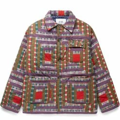 Bode PLAID LOG CABIN QUILT JACKET
