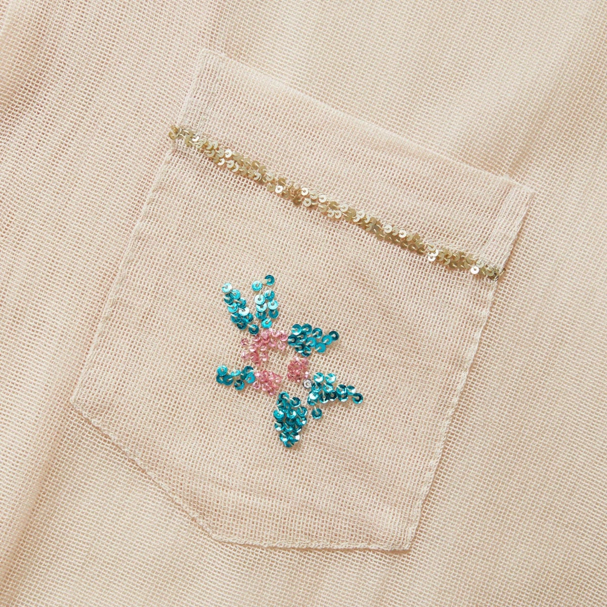 Bode SEQUINED FLORAL NET SS SHIRT 7 Bode SEQUINED FLORAL NET SS SHIRT - Image 5