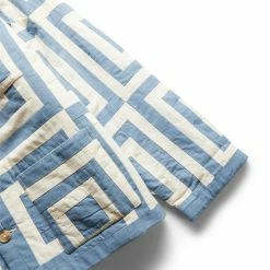 Bode WHITE HOUSE STEPS QUILT JACKET 9 Bode WHITE HOUSE STEPS QUILT JACKET -NIke Shop bodeWHITEHOUSESTEPSQUILTJACKETBLUECREAMMLMRF22OW016 3