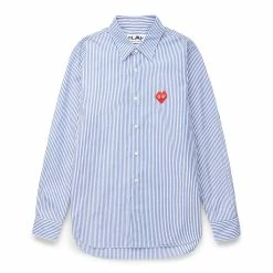 Comme Des Garçons Play INVADER HEART STRIPED SHIRT