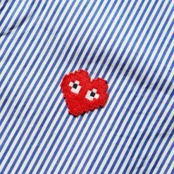 Comme Des Garçons Play INVADER HEART STRIPED SHIRT -NIke Shop commedesgarconsMENSSTRIPEDSHIRTBLUEWHITESTRIPESP1B024 3