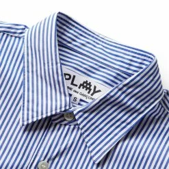 Comme Des Garçons Play INVADER HEART STRIPED SHIRT -NIke Shop commedesgarconsMENSSTRIPEDSHIRTBLUEWHITESTRIPESP1B024 4