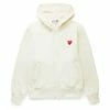Comme Des Garçons Play PLAY ZIP HOODED SWEATSHIRT -NIke Shop commedesgarconsPLAYZIPHOODEDSWEATSHIRTIVORYMP1T172 1