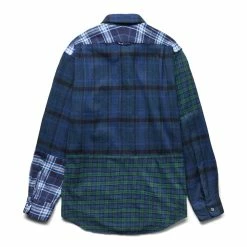 Engineered Garments COMBO SHORT COLLAR SHIRT -NIke Shop engineeredgarmentsCOMBOSHORTCOLLARSHIRTNAVYBLACKS22F1A017 RK242 2