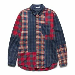 Engineered Garments COMBO SHORT COLLAR SHIRT