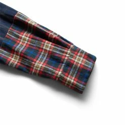 Engineered Garments COMBO SHORT COLLAR SHIRT -NIke Shop engineeredgarmentsCOMBOSHORTCOLLARSHIRTNAVYGREYS22F1A017 ES044 4