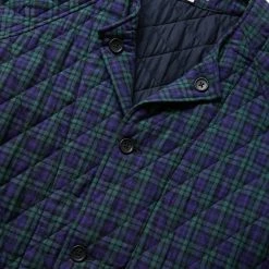 Engineered Garments NO COLLAR RAGLAN JACKET -NIke Shop engineeredgarmentsNOCOLLARRAGLANJACKETBLACKWATCHDIAMONDQUILT022F1WD002 SD011 4