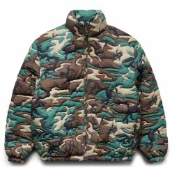 ERL WOVEN CAMO QUILTED PUFFER COAT