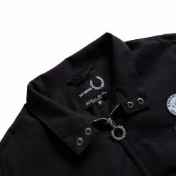 Fred Perry X RAF EMBROIDERED HARRINGTON JACKET -NIke Shop fredperryXRAFEMBROIDEREDHARRINGTONJACKETBLACKMSJ3119 3