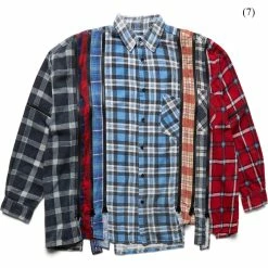 Needles FLANNEL SHIRT - 7 CUTS ZIPPED WIDE SHIRT -NIke Shop needlesFLANNELSHIRT 7CUTSZIPPEDWIDESHIRTASSORTED0999OS 7 LQ300 1