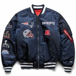 NEW ERA X ALPHA INDUSTRIES NEW ENGLAND PATRIOTS BOMBER JACKET