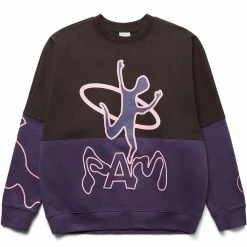 Perks And Mini DISC MAN HALF PANEL CREW NECK SWEAT