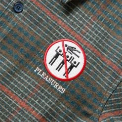 Pleasures SURFING FLANNEL -NIke Shop pleasuresSURFINGFLANNELGREENMP22F027 3