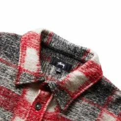 Stüssy PLAID KNIT SHIRT -NIke Shop stussyPLAIDKNITSHIRTREDS1110269 4